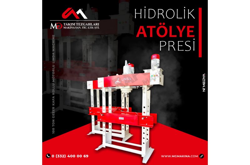 100 Ton Kollu Motorlu Linda Machine Hidrolik Atölye Presi