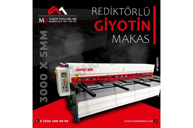 3000 x 5mm Rediktörlü Giyotin Makas - Guillotine Machines( SIFIR