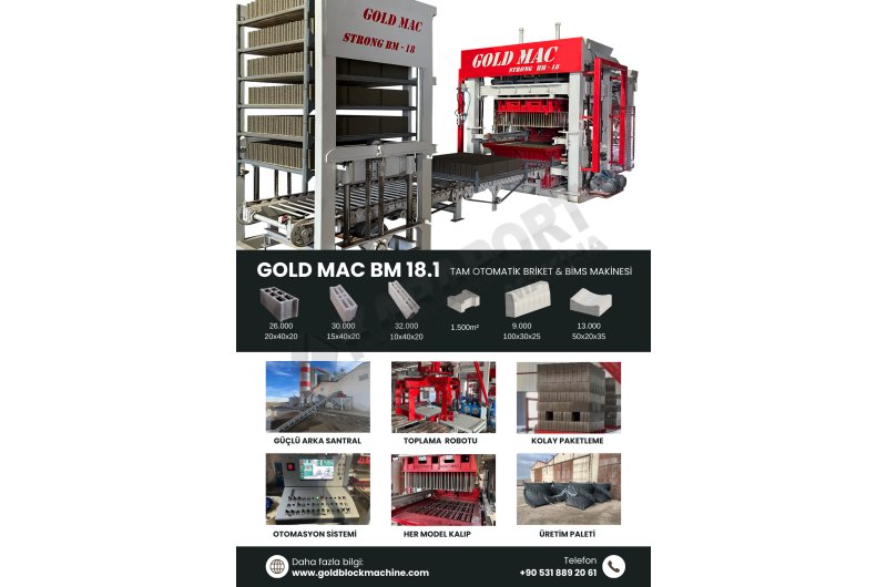 GOLD MAC BM 18.1 BRİKET - BİMS - BETON PARKE - BORDÜR MAKİNESİ
