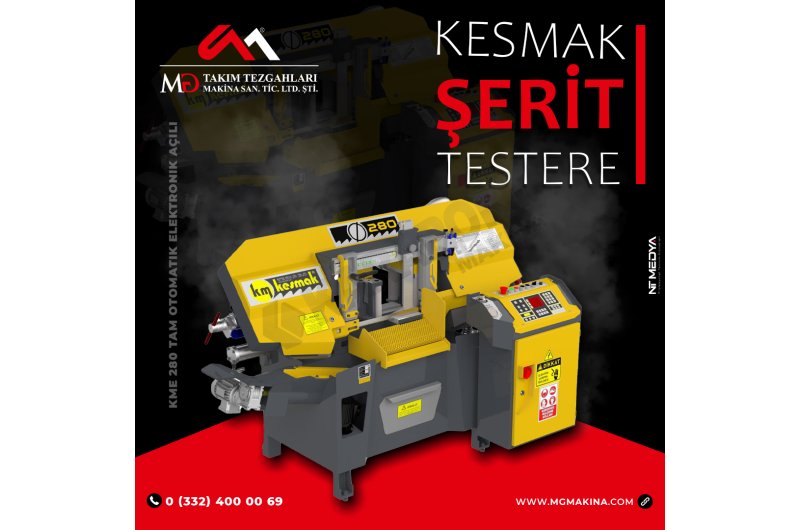KME 280 Tam Otomatik Elektronik Açılı Kesmak Şerit Testere
