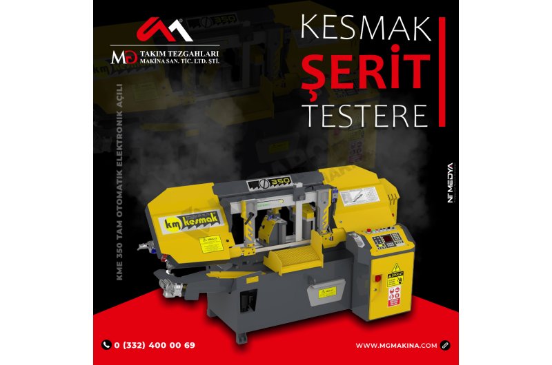 KME 350 Tam Otomatik Elektronik Açılı Kesmak Şerit Testere