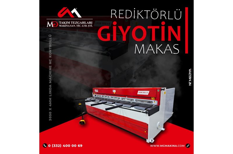 LRGM 3050 x 4mm  NC Kontrollü Rediktörlü Giyotin Makas LİNDA MAC