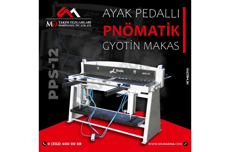 PPS-12 Ayak Pedallı Pnömatik Giyotin Makas