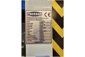 200 Ton Pressan H Tipi Sıvama Pres  Model Yılı : 2024