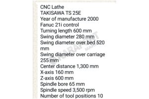 CNC TAKİSAWA TS 25 E TORNA
