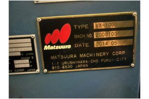 Divüzörlü Matsuura VX-1000 CNC Dik İşleme Merkezi-2014