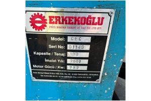 ERKEKOĞLU MARKA 30 TON ÇELİK GÖVDE EKSANTRİK PRES