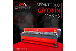 LRGM 3050 x 3,0mm Önden ve Arkadan Düşürmeli Rediktörlü Giyotin