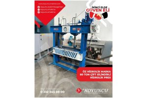 ÖZ HİDROLİK MARKA 80 TON ÇİFT SİLİNDİRLİ HİDROLİK PRES
