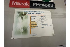 Satılık Mazak FH-4800 Çift Palet CNC Yatay İşleme Merkezi-2000