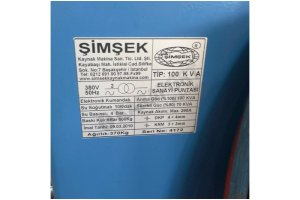 ŞİMŞEK MARKA 100 KVA SU SOĞUTMALI PUNTA KAYNAK MAKİNASI 2010